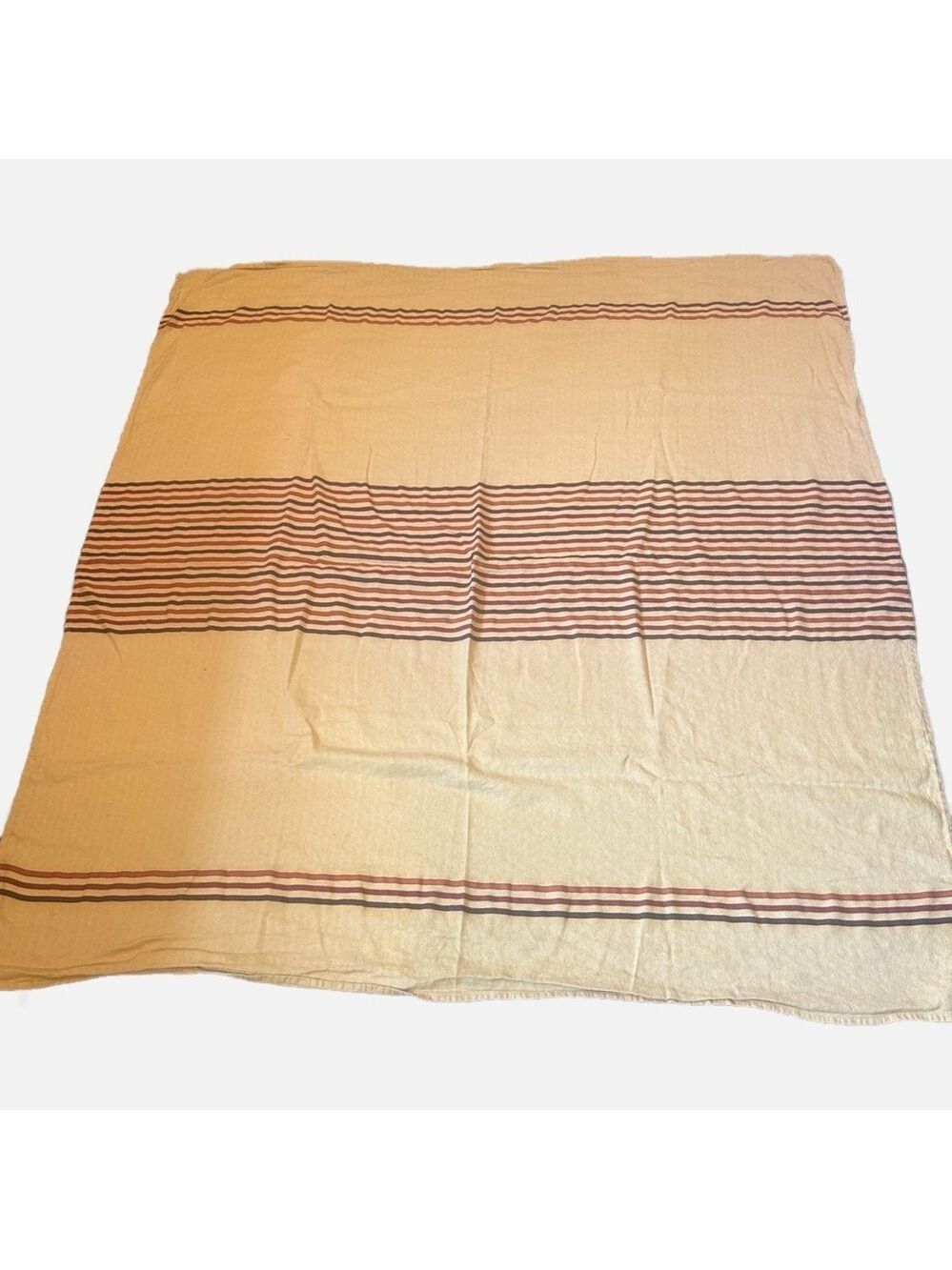 YVES DELORME PARIS Tablecloth Wall Hanging Linen Cotton Blend Striped